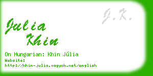 julia khin business card