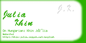 julia khin business card